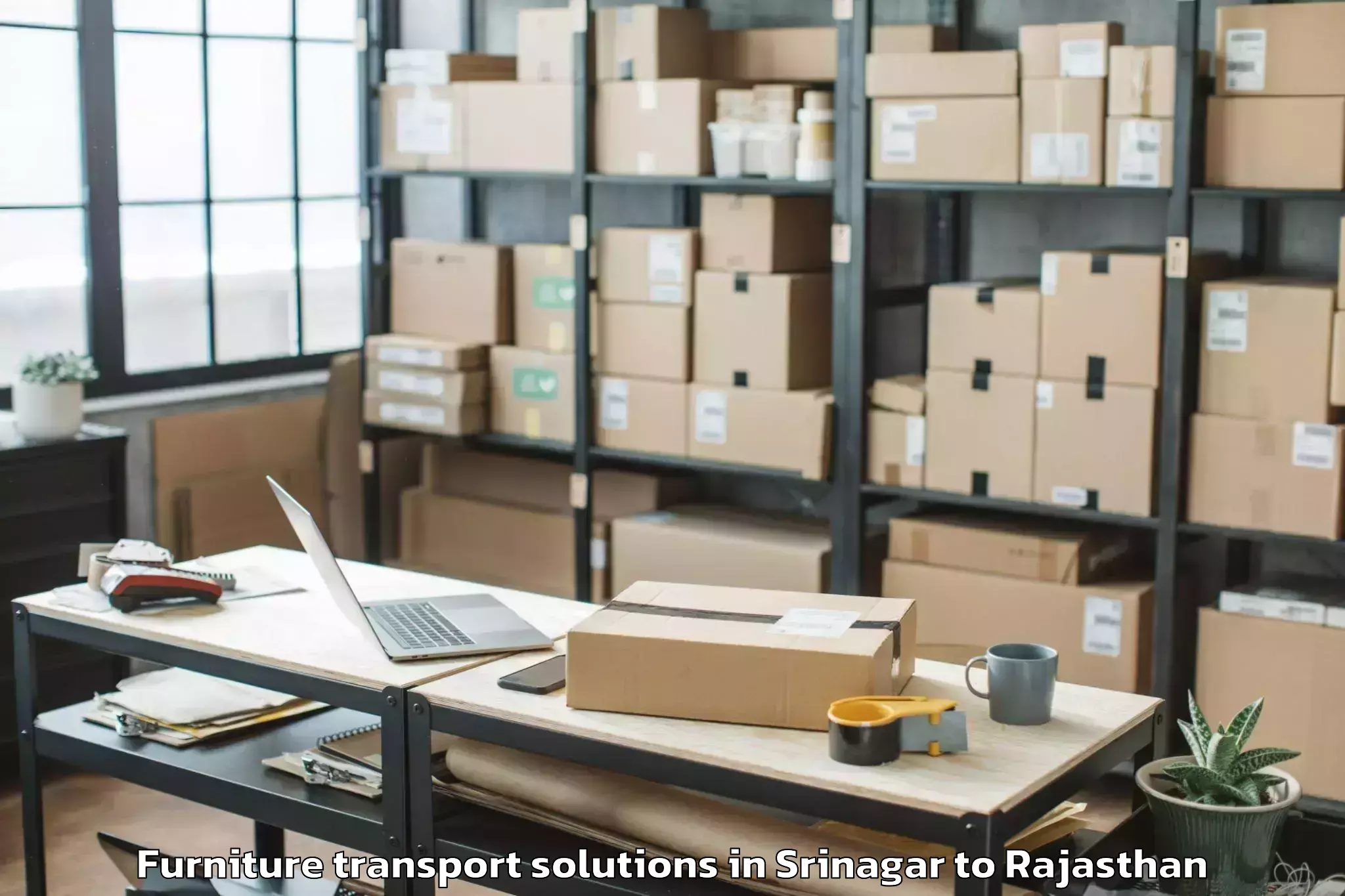 Hassle-Free Srinagar to Dhaulpur Furniture Transport Solutions